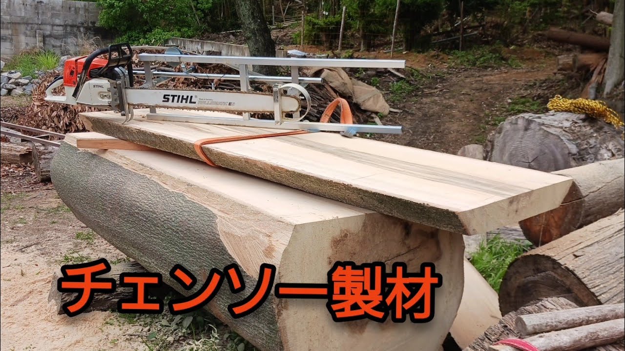 チェンソー製材　　エノキ②　スチール066　2023年6月8日