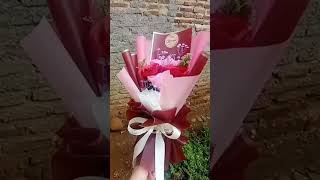 Buket bunga mawar simple dan mudah / ide hadiah valentine / buket wisuda