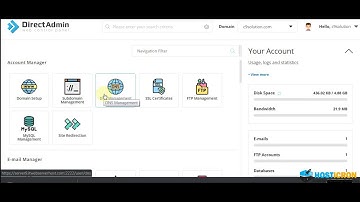 How to create database in directadmin