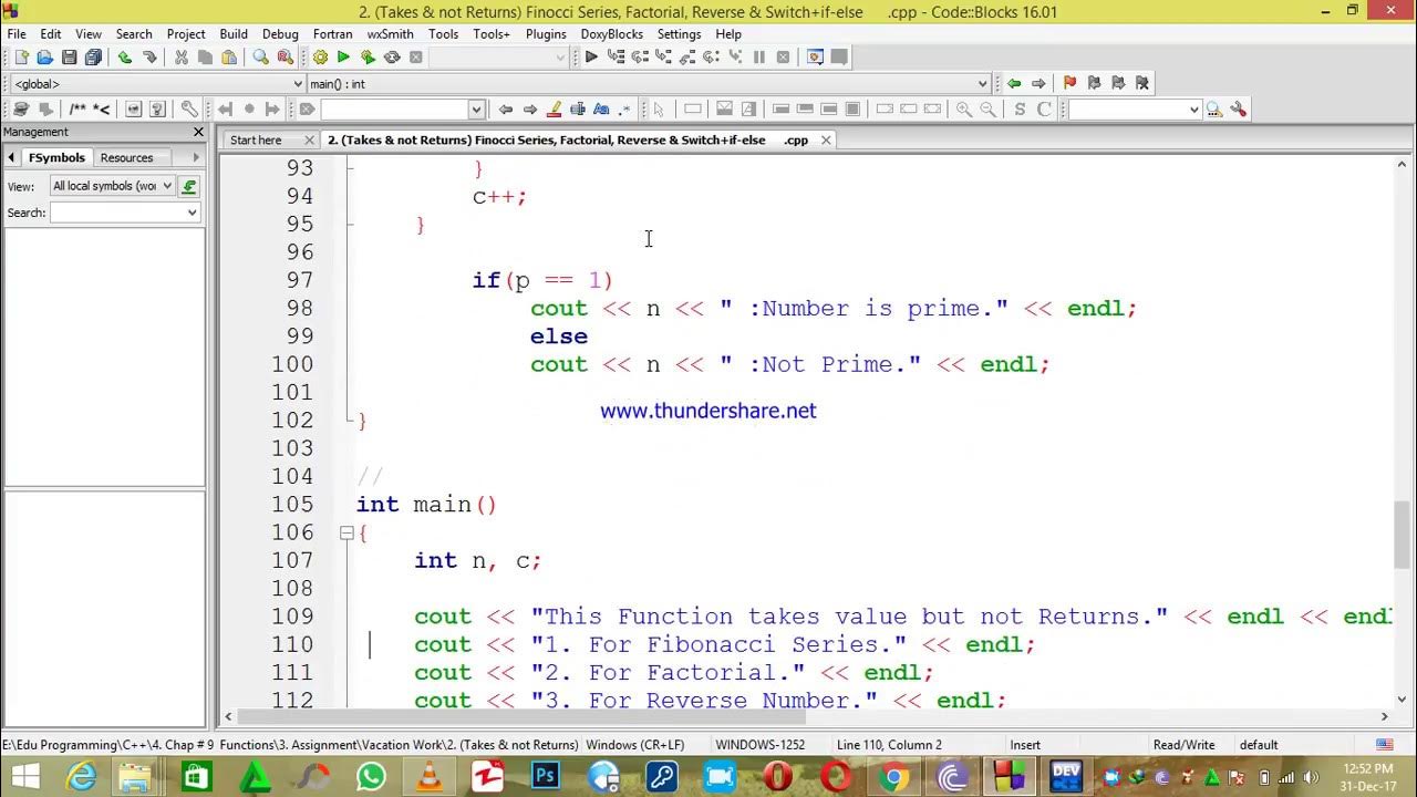C++ Function: Display Fibonacci, Factorial, Reverse, Prime - YouTube