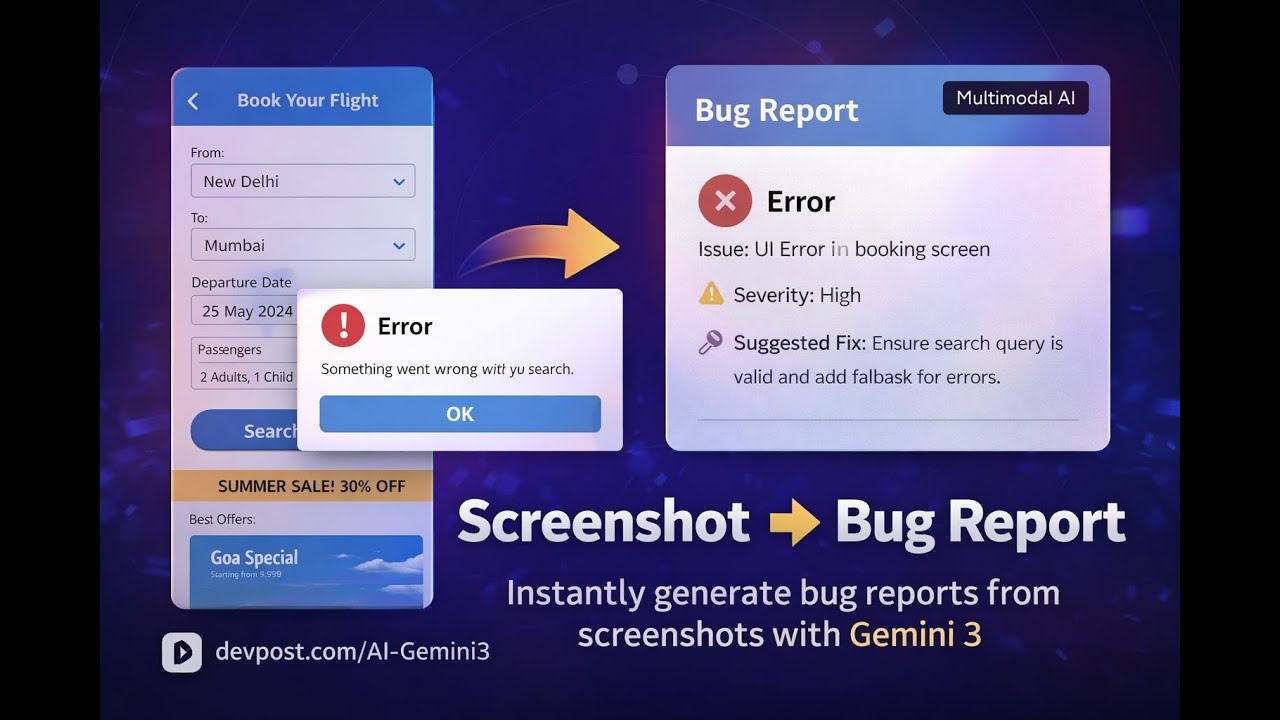 Screenshot to Bug Report using AI | Multimodal App with Gemini 3 - YouTube