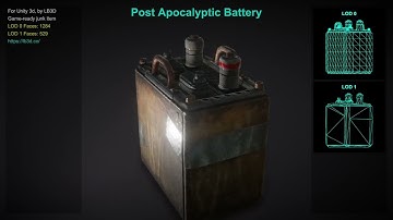 Custom-Invented Battery  -  Wasteland Post Apocalyptic Survival Game Item, Unity 3d