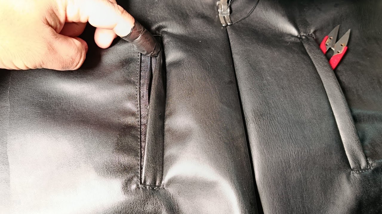 طريقة خياطة جيب پاسپوال لجاكيط الجلد 