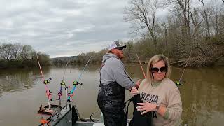 Taking my girlfriend fishing, catfish training in progress, she did great!