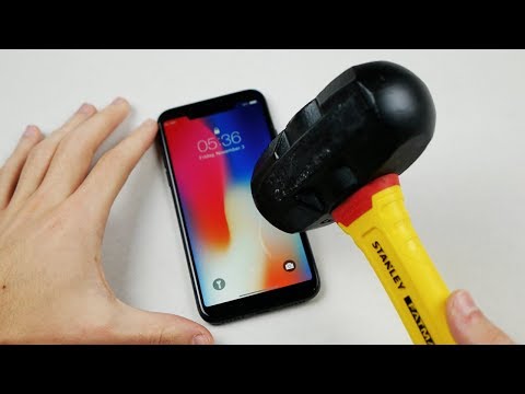 iPhone X Hammer  amp  Knife Scratch Test 