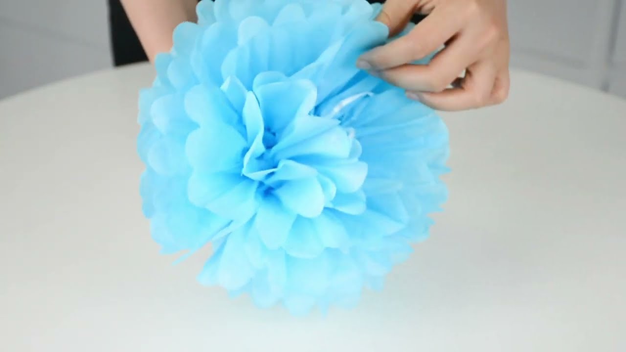 Misu 10 Navy Blue Tissue Pom Poms DIY Tissue Paper Flowers for Birthday Wedding Baby Shower Tea Party Dessert Table Decorati