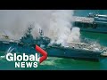 Fire continues to burn on USS Bonhomme Richard, multiple sailors injured