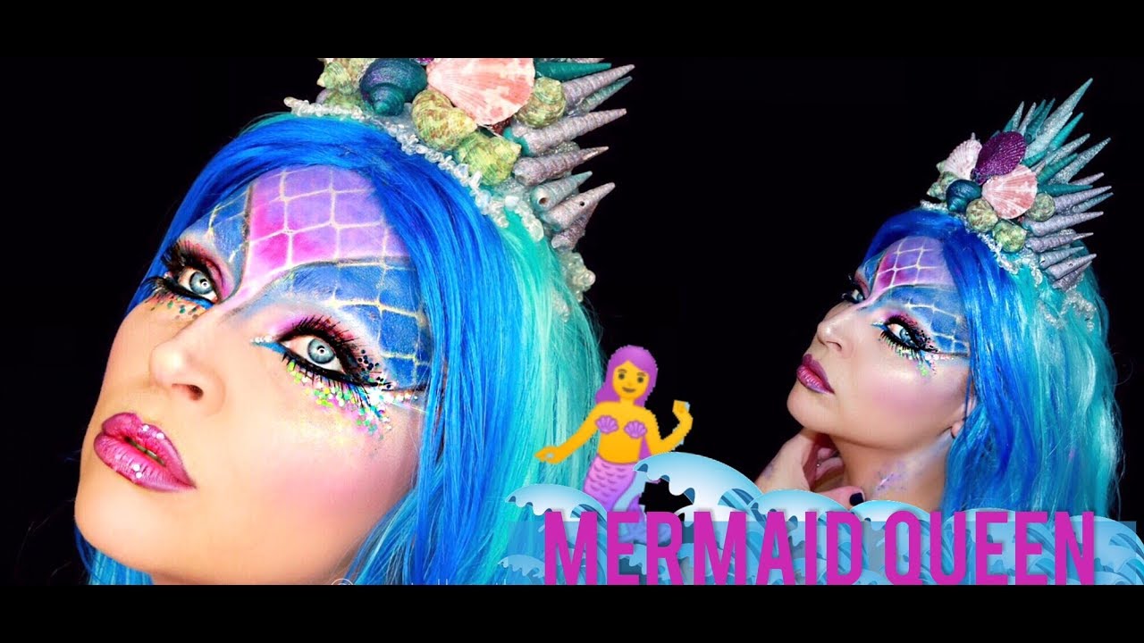 SEA QUEEN GLITTER MERMAID MAKEUP TUTORIAL HALLOWEEN 2017 YouTube