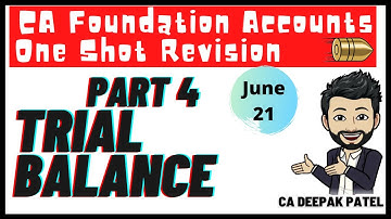 CA Foundation Accounts | One Shot Revision | Part 4 | Trial Balance [July 2021]