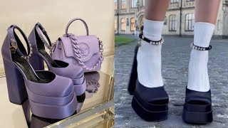 Красивые туфли на каблуках🖤 High heels🖤 VERSACE