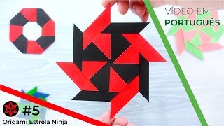 Origami Estrela Ninja #5 - Shuriken Transformador de 8 Pontas