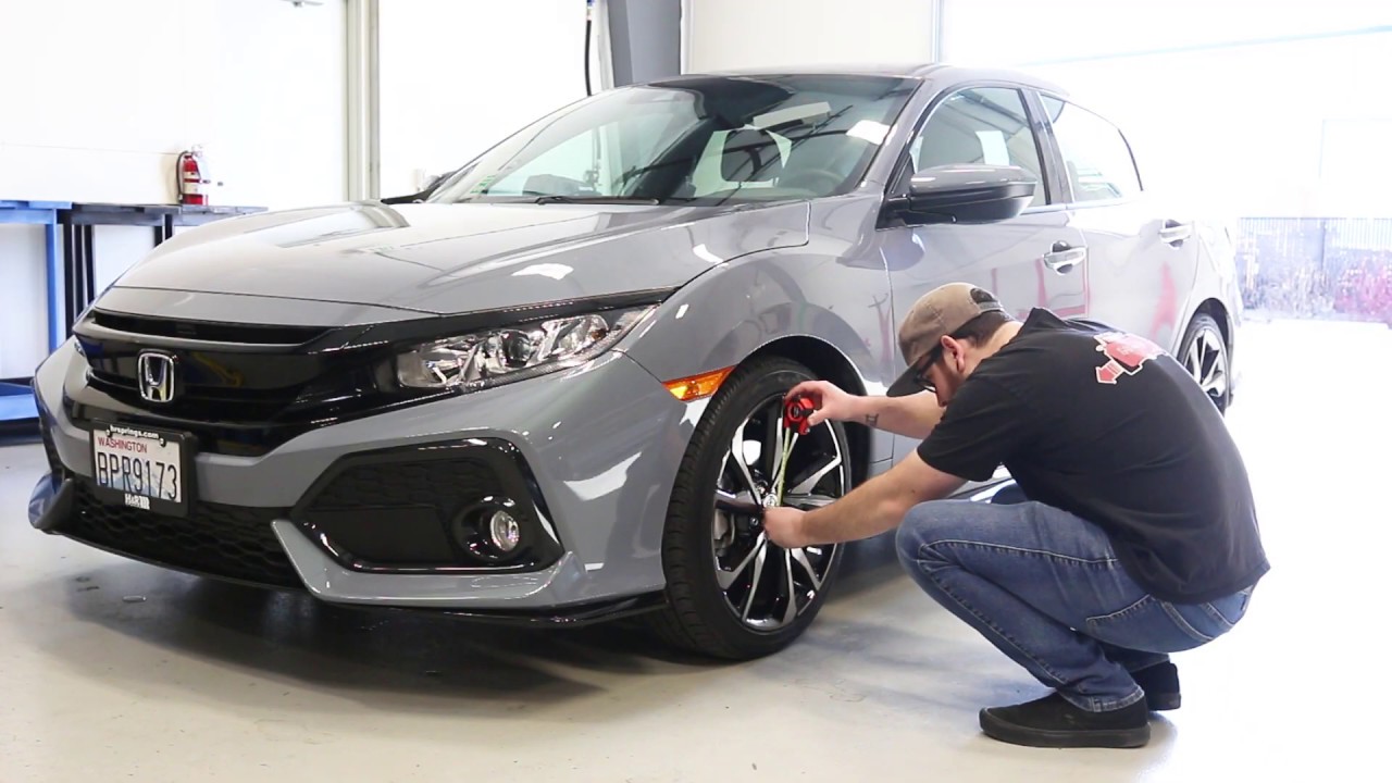 2019 Honda Civic Hatchback Sport H&R Springs Suspension Install - YouTube