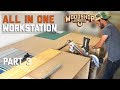 No clash miter saw installed to table saw station  all in one woodworking workbench p3