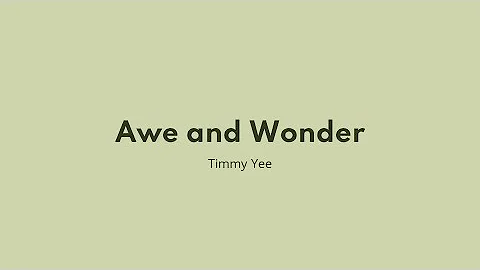 Timothy Yee | Awe and Wonder