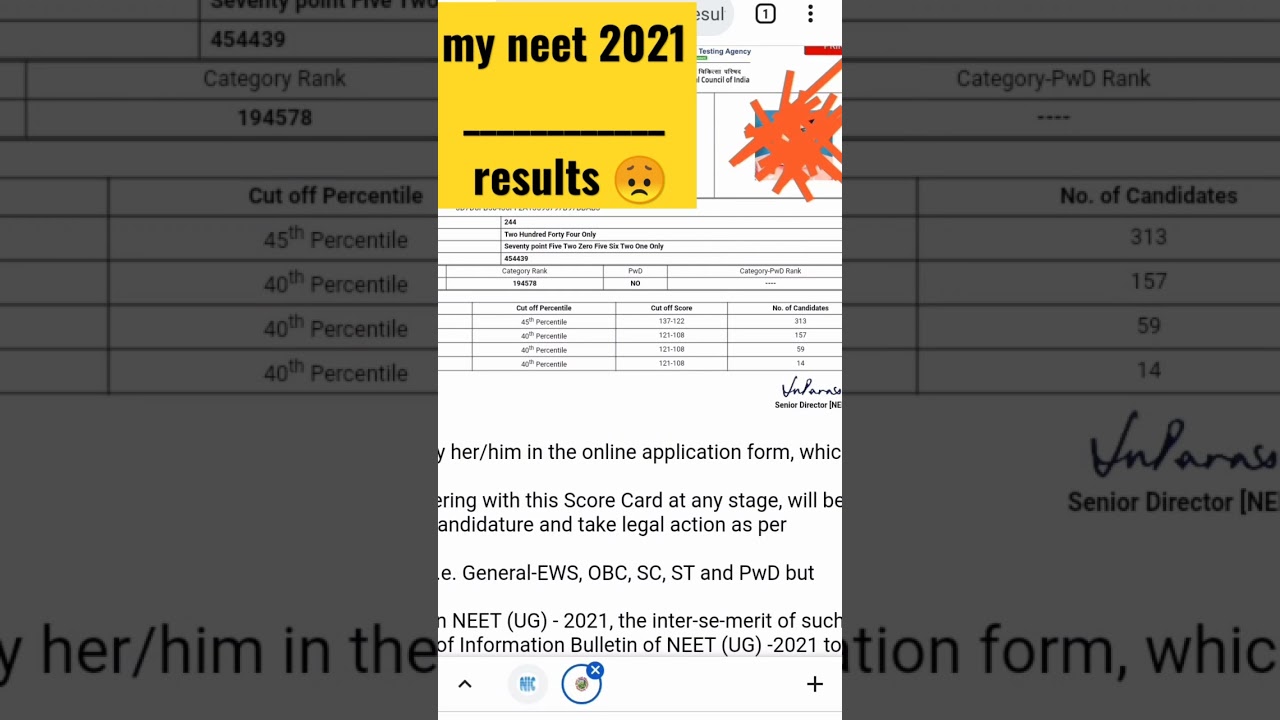 my neet 2022 shocking results 😞