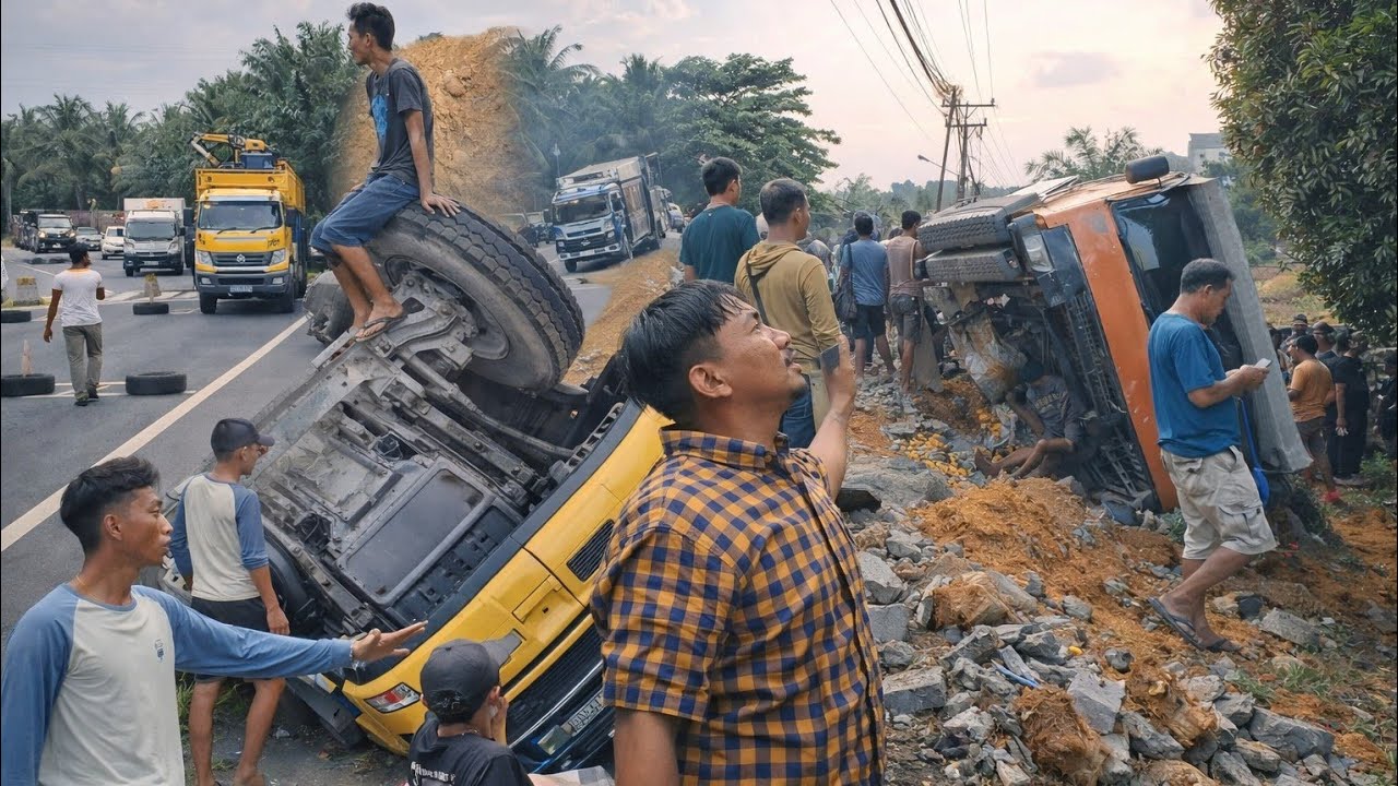 Patah As Rodah || Detik Detik Truck Meluncur Deras Dan Terguling.