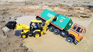 Tata 4923 Truck Accident Pulling Out Jcb 3Dx ? Tata Dumper | Tata Tipper | Cartoon Videos | Cs Toy