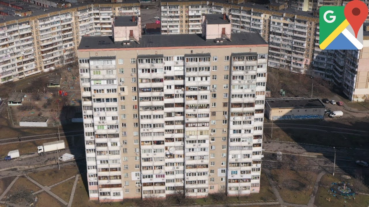 Троещина - легендарный киевский район на гугл картах. Самый большой спальник столицы Украины.