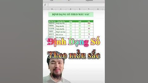 Cách định dạng số theo màu sắc excel