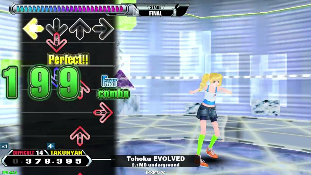 DDR GRAND PRIX】Tohoku EVOLVED【DIFFICULT】 - YouTube