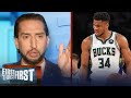 Did Giannis overtake Embiid & Jokić in the MVP race after win over Nets? | NBA | FIRST THINGS FIRST