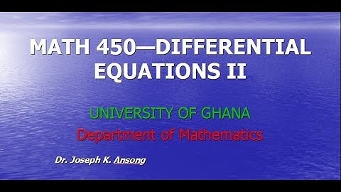 Math450-LEC01 The Matrix Exponential Function