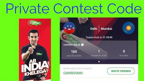 Cricplay Private Contest Code DEL VS MI
