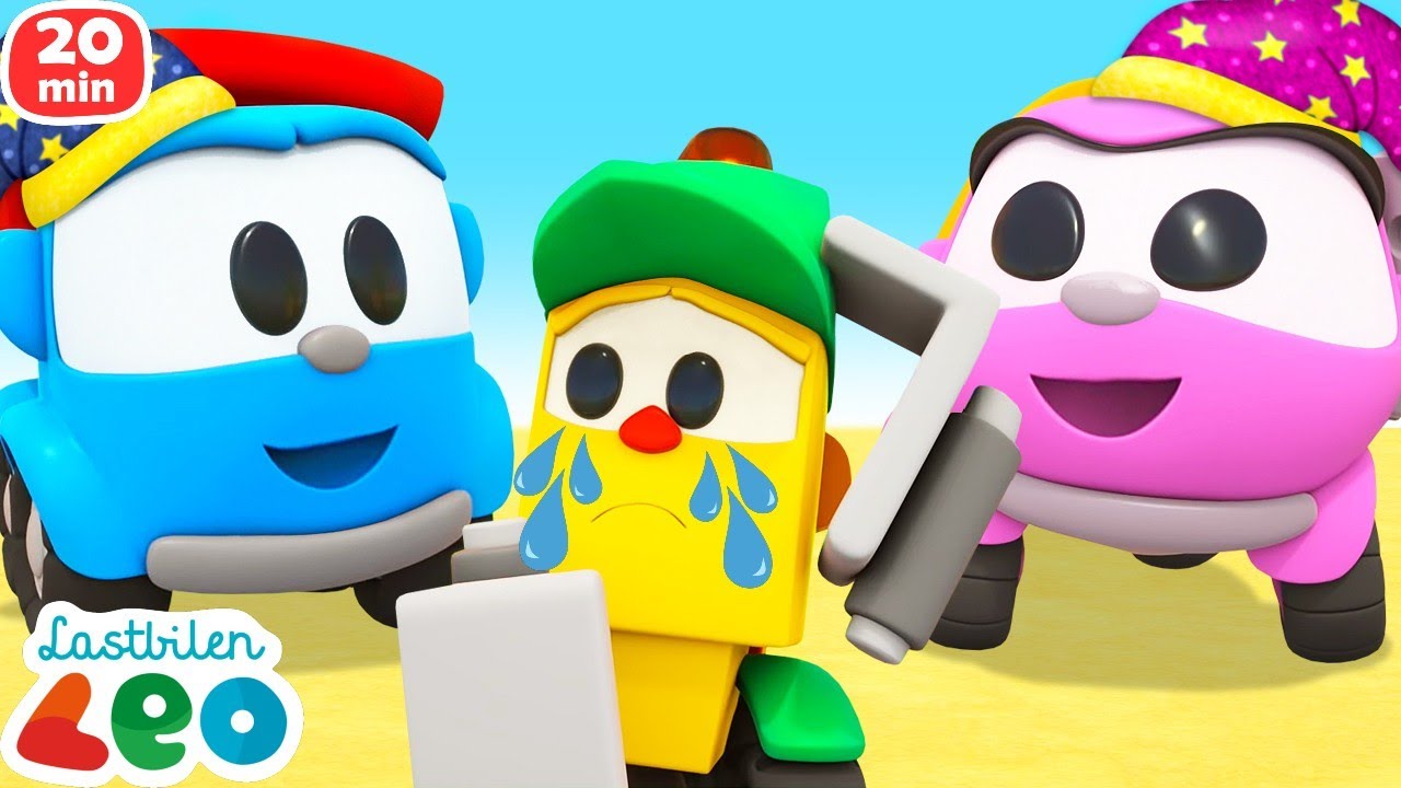 Lastbilen Leo hjälper sina vänner! Bilserier för småbarn. Lär dig färger och fordon för barn.