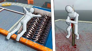 NPC Ragdolls VS Spikes! Epic NPC Falls Compilation #160