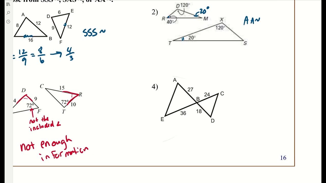 Chapter 6.3: Proving Similar Triangles - YouTube