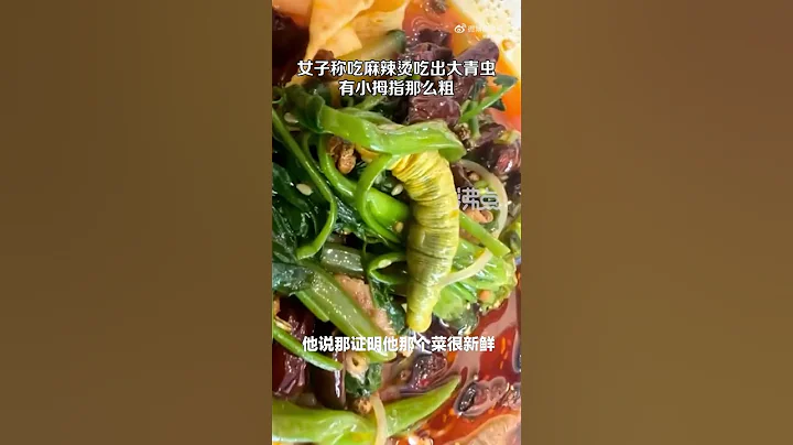 女子称在麻辣烫中吃出超级大青虫 有小拇指那么粗比菜叶子还大只 - 天天要闻