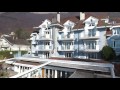 Lac d'Annecy et la Maison Bleue vue du ciel par drone