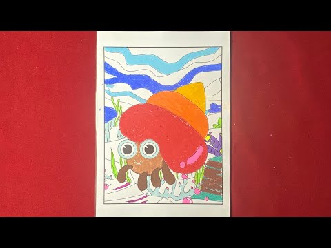 Video Bé sáng tạo tô màu| Tô màu tranh hình con ốc dưới biển - youtube