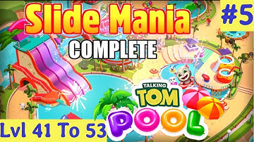 Talking Tom Pool Level 41 to 53 - Slide Mania Complete  - Android Gameplay [ 1080p ]