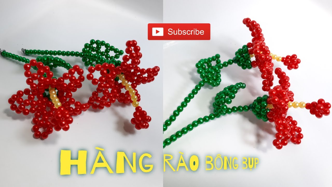 How to make beaded bead Hibiscus flower/ cách đan hoa dâm bụt hạt cườm/파란색 구슬 히비스커스 꽃을 만드는 방법