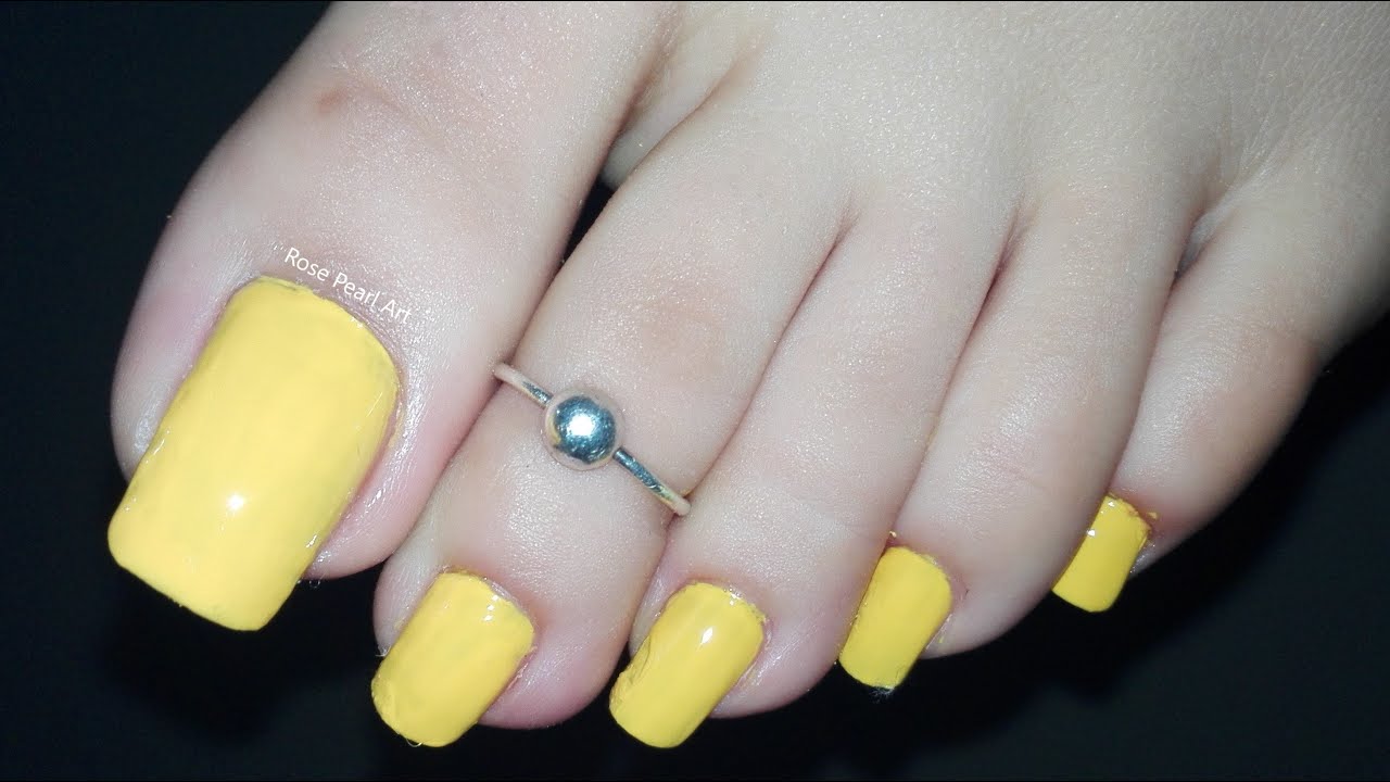 Yellow Pedicure for Summers Rose Pearl YouTube