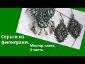 Серьги из филиграни.МК 2 часть