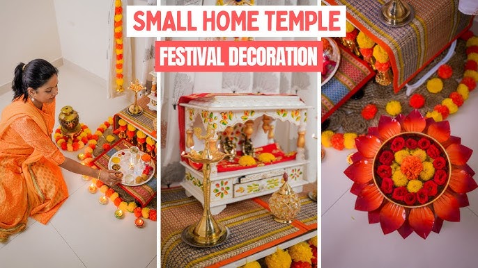 Puja Room Diwali Decoration I Home Temple Diwali Decor - YouTube