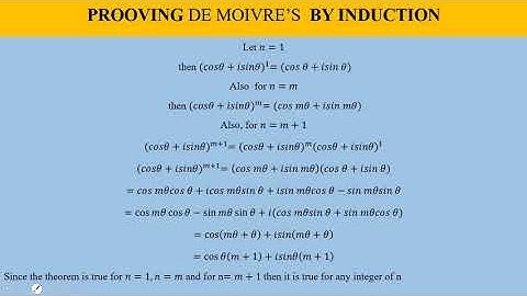 De Moivre’s Theorem and Euler’s formula