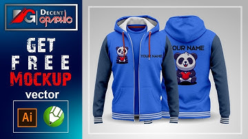 Free Full-Zip Heather Hooded Sweatshirt Editable Mockup Design in Adobe Illustrator & CorelDraw