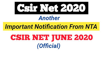 Csir Net June 2020 New Notification||Csir Net 2020