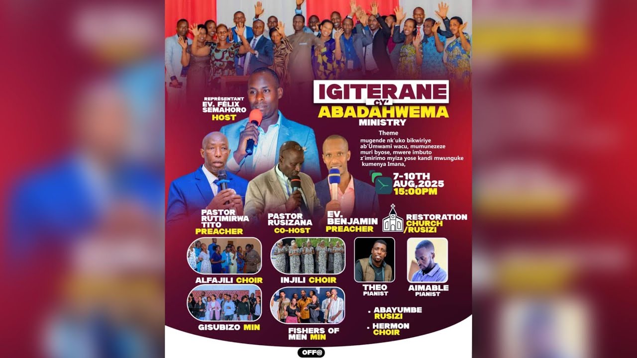 IGITERANE CY'ABADAHWEMA MINISTRY WITH PASTOR RUTIMIRWA TITO AND EV. BENJAMIN  ( DAY 1 ) 08.08.2025