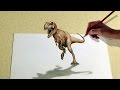 How To Draw A 3D Dinosaur | 3d Art | Optical illusion |