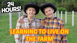 Video voorbeeld van "Sharpe family LIVES on a farm for 24 HOURS!!! 😱 (BTS)"