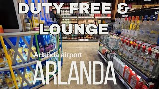 Arlanda airport Sweden. The Duty free shop and the Lounge