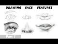 Draw eyes nose lips ears  part 1 front view