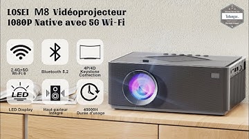 LOSEI M8 1080P Video Projector Support 4K - Wifi & BT & Miracast - 500 ANSI Lumen - Unboxing