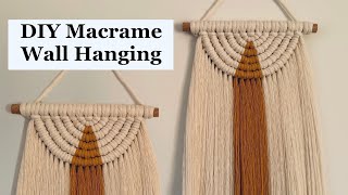 DIY Semi Circle Macrame Wall Hanging Tutorial | Step by Step Easy Beginner Two Colour Lunar Boho