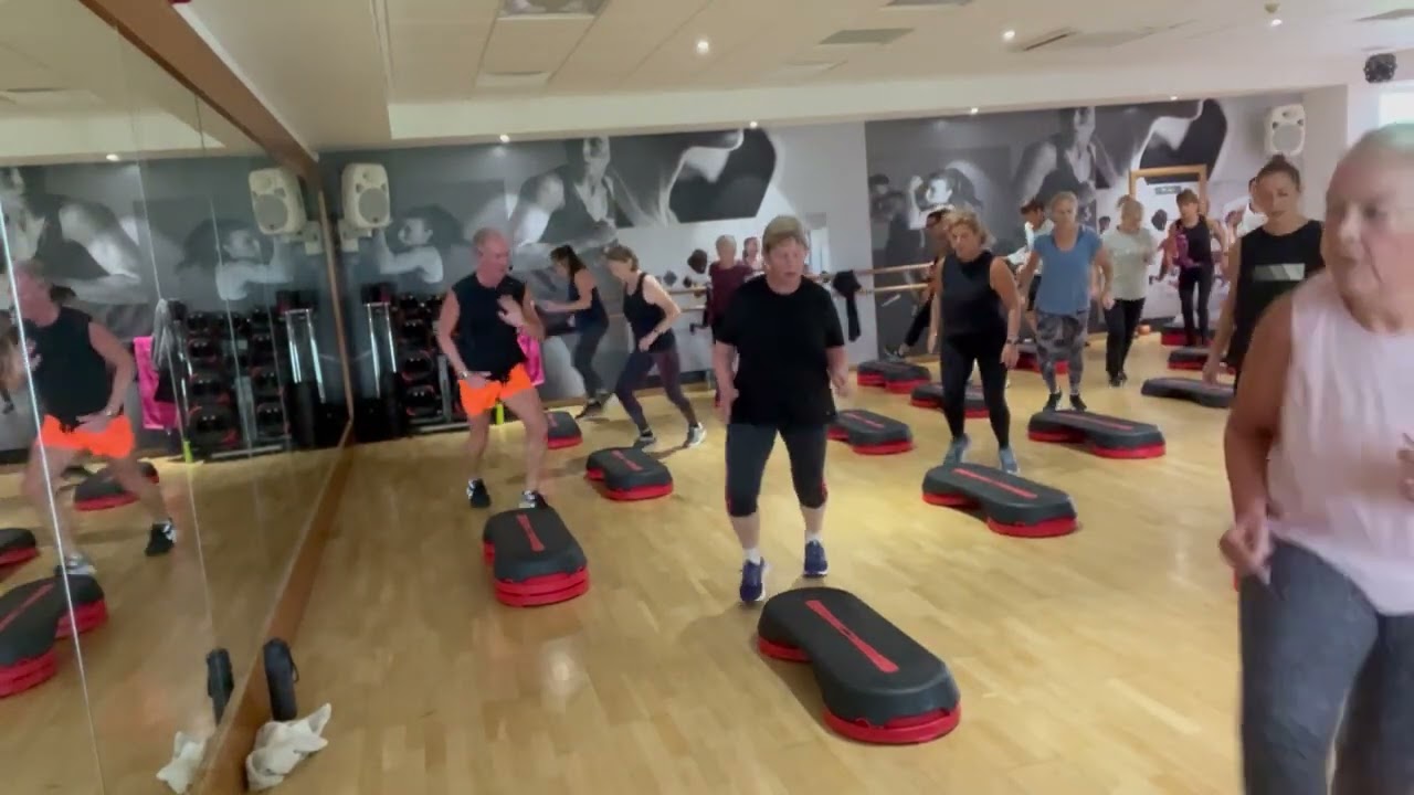 Tuesday morning 9:15 tap free step 2 x 32 counts right and left balanced 1-2-2-1.