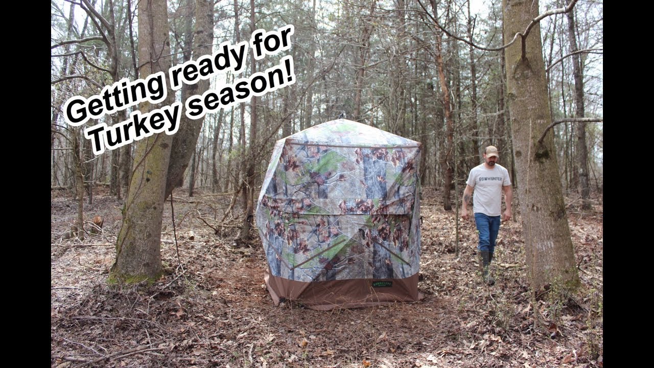 Setting up for turkey season with the Barronett ground blind - YouTube